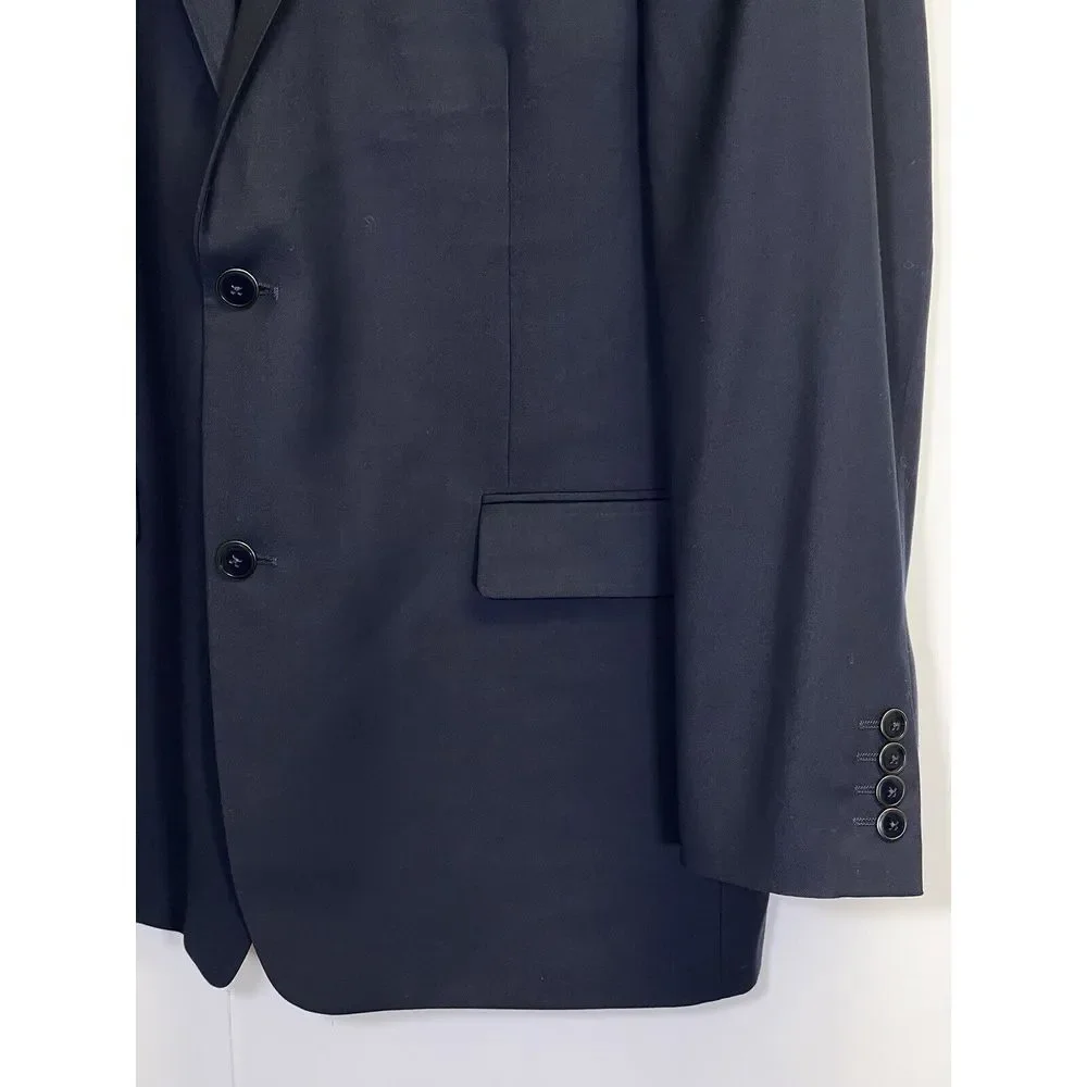 Pierre Laurant Blazer Men's 44L Navy Blue Suit Jacket Edward 2B‎ Highteck Fabric